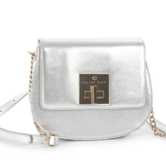 Celine Dion Minuet Flap Closure Handbag Silver - Picture 2 of 5